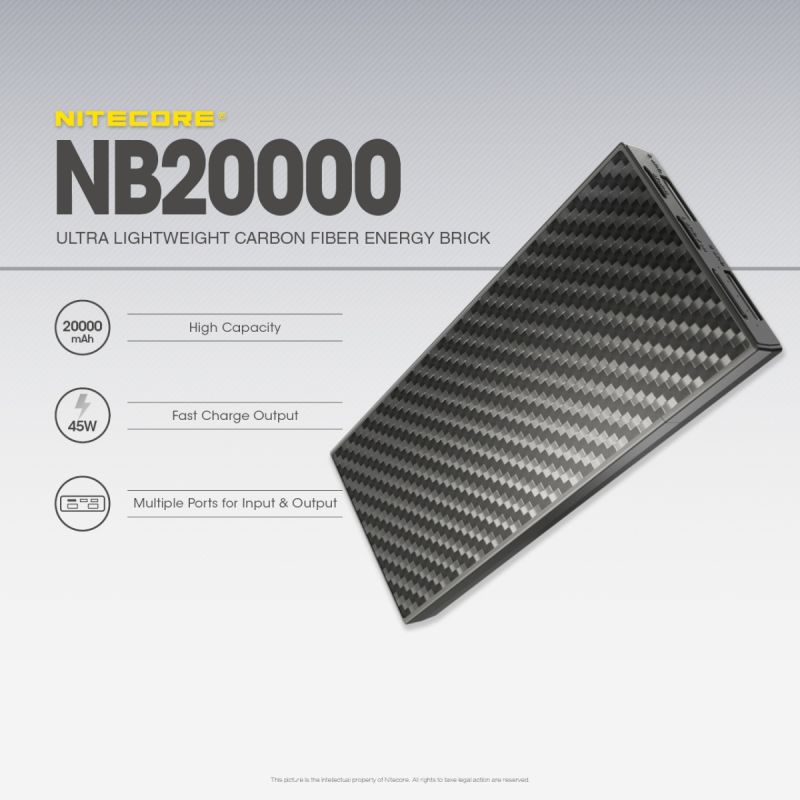 Nitecore NB20000 QC Dual Port USB / USB-C 20000mAh Power Bank