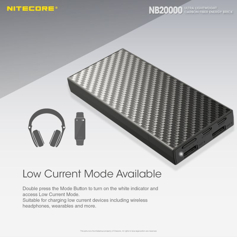 Nitecore NB20000 QC Dual Port USB / USB-C 20000mAh Power Bank