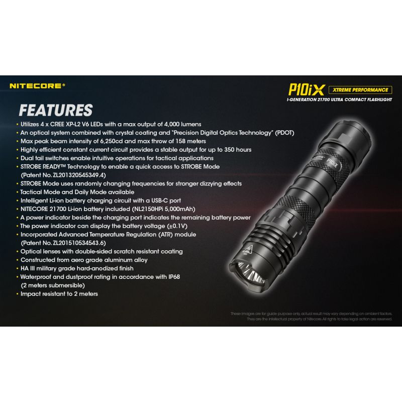Lanterna Nitecore P10iX 4 x XP-L2 V6 LED 4000 Lumens