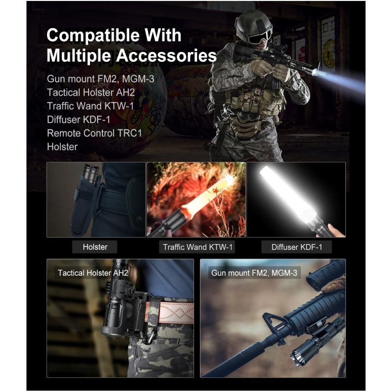 Lanterna recarregável rápida Klarus XT11GT PRO V2.0 Luminus SST-70 3300LM 410M USB-C