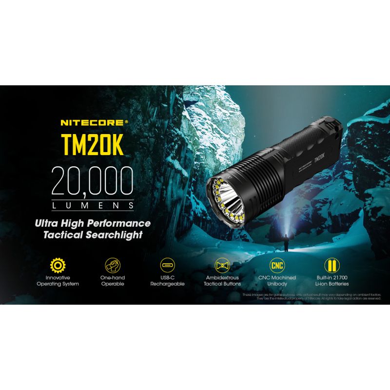 Nitecore TM20K 19 x XP-L2 LED 20000 lúmens USB-C lanterna LED recarregável