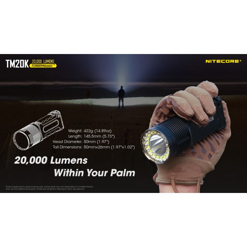 Nitecore TM20K 19 x XP-L2 LED 20000 lúmens USB-C lanterna LED recarregável
