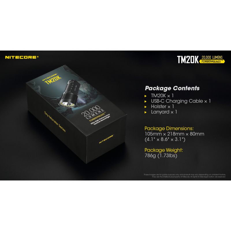 Nitecore TM20K 19 x XP-L2 LED 20000 lúmens USB-C lanterna LED recarregável