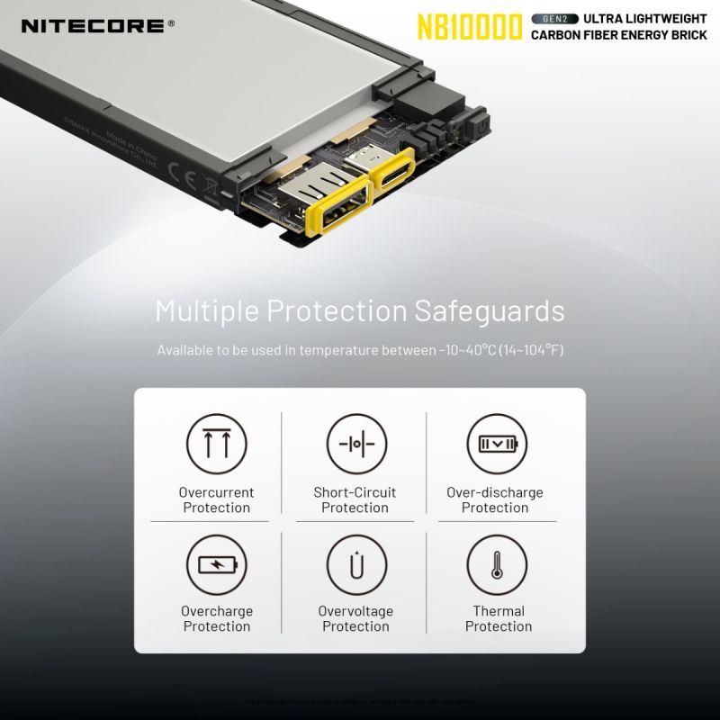 Nitecore NB10000 Gen II Ultra-slim 10000mAh Power Bank with QC Quick-Charge Lightweight Travel Charger