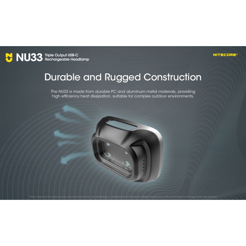 Nitecore NU33 USB-C Rechargeable Headlamp 700LM Bright Lightweight Waterproof for Camping Hiking DIY Projects