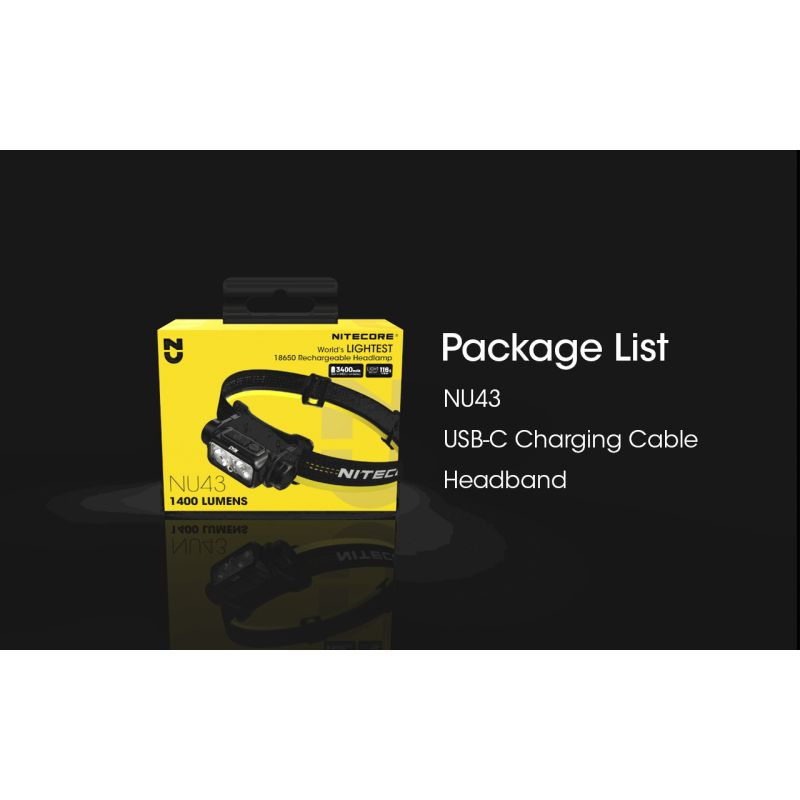 NITECORE NU43 Rechargeable Headlamp 1400 Lumens Red White Light Long Battery Life Outdoor Camping Gear