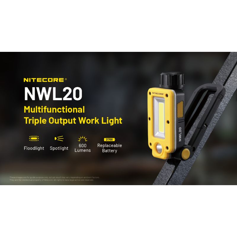 NITECORE NWL20 Portable Floodlight 600 Lumens Versatile Lighting with Triple Output for Outdoor and Emergency Use