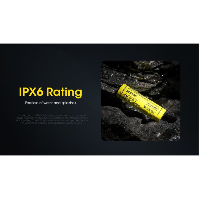 Nitecore NL2160 6000mAH 3.6V 14.4WH 21700 Bateria recarregável de Li-ion