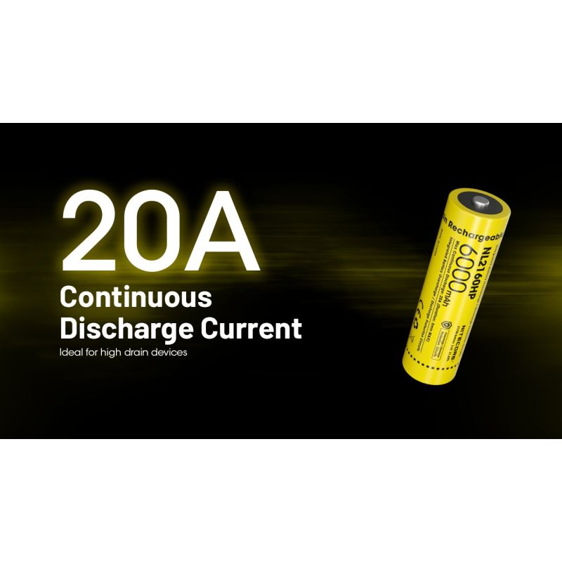 Nitecore NL2160HP 6000mAH 3.6V 18WH 21700 USB-C Li-ion bateria recarregável
