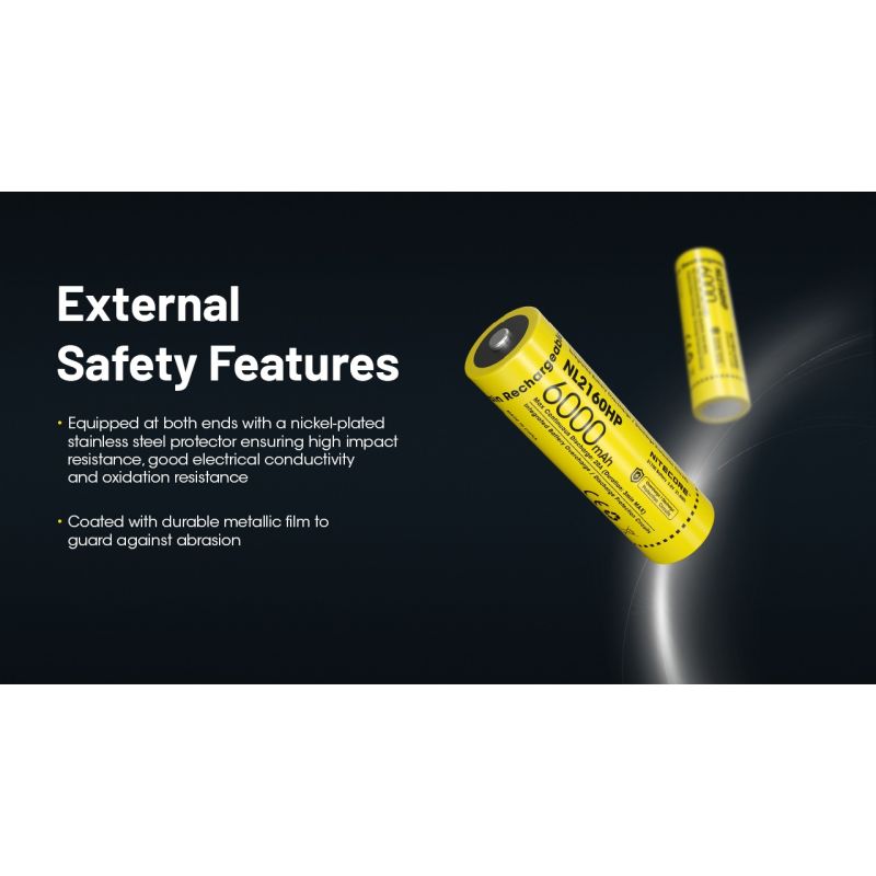 Nitecore NL2160HP 6000mAH 3.6V 18WH 21700 USB-C Li-ion bateria recarregável