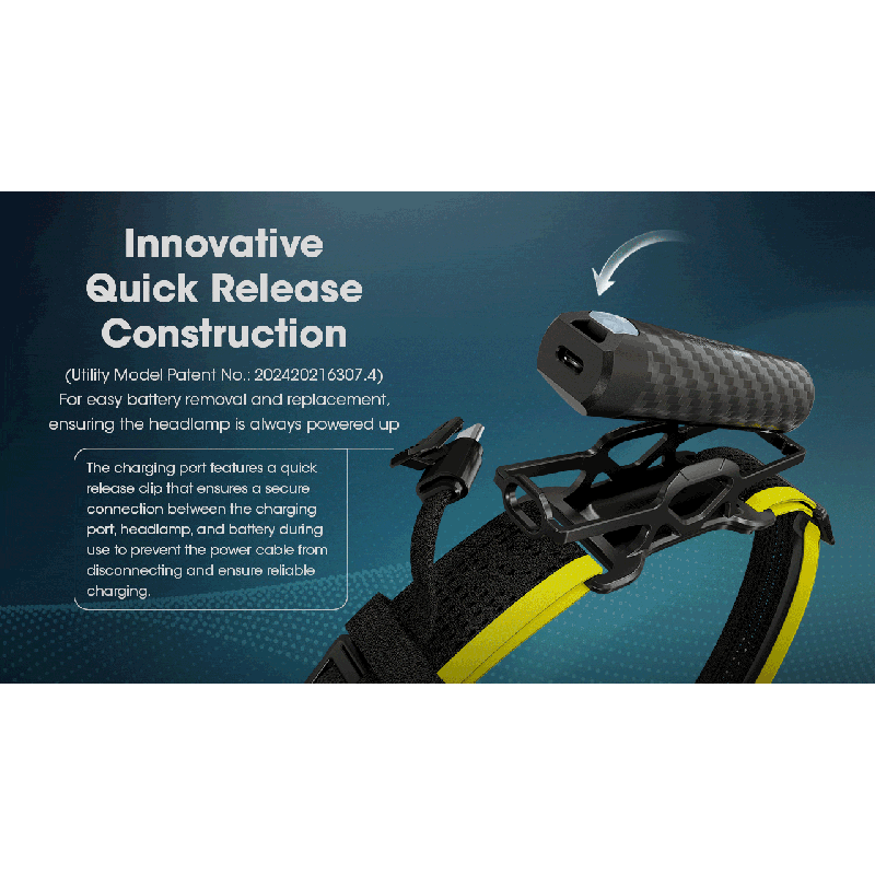 Nitecore Carbon Battery 6K Kit Headlamp Runtime Extender for NU40, NU43, NU45, NU50, and HC65 UHE Headlamps