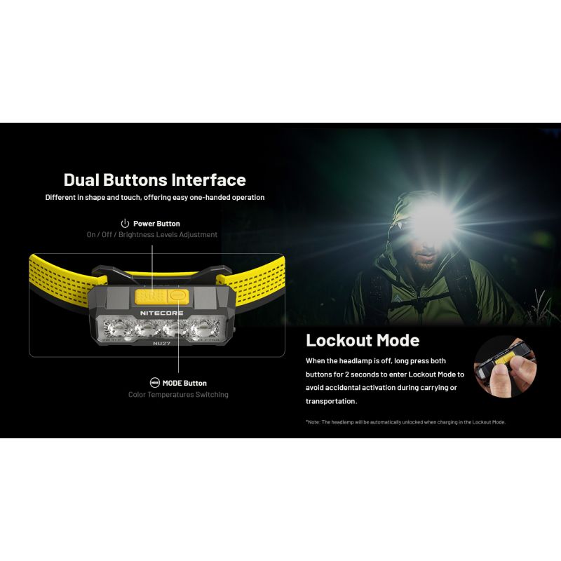 NITECORE NU27 LED Rechargeable Headlamp 600 Lumens MCT Technology Camping Hiking Trail Running Outdoor Gear