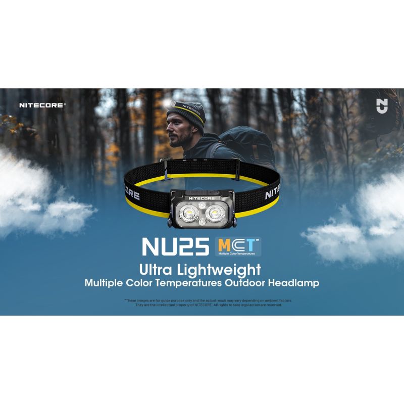 NITECORE NU25 MCT LED Headlamp 400 Lumens USB-C Rechargeable Lightweight Hiking Gear for Outdoor Enthusiasts