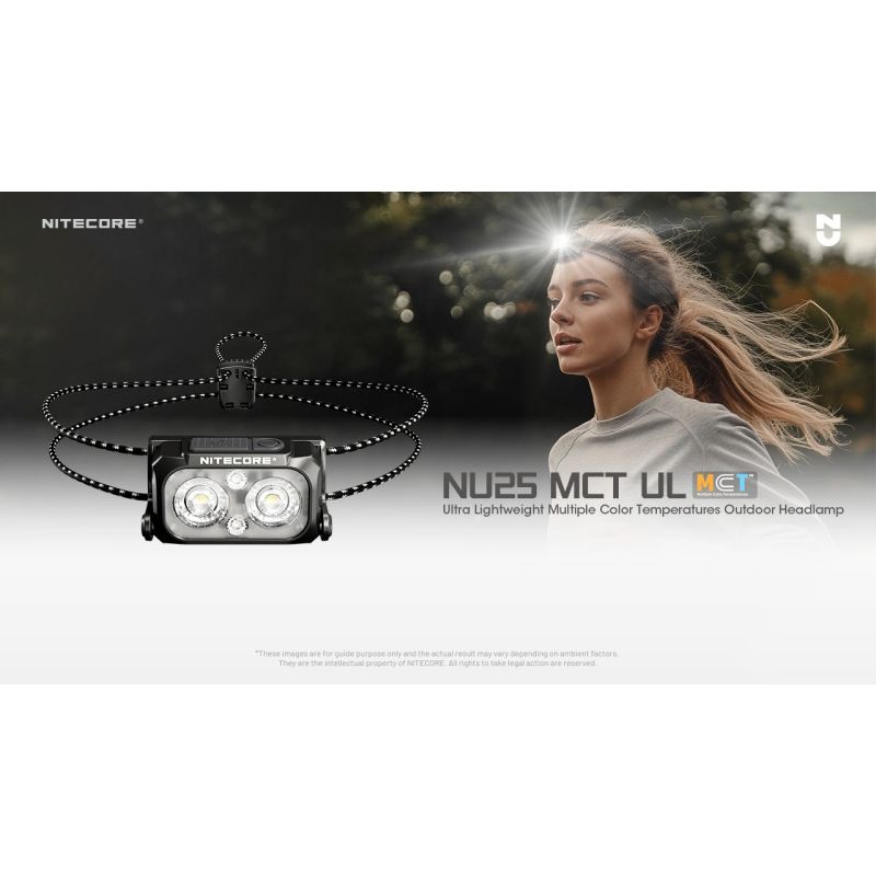 NITECORE NU25 MCT UL 400 Lumen Headlamp Lightweight USB-C Rechargeable for Hiking Camping and Emergencies