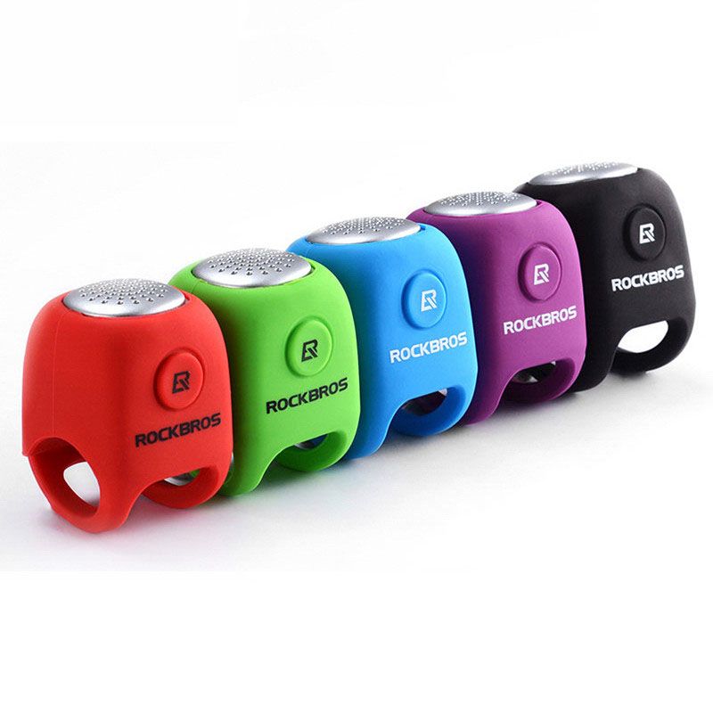 Campainha de ciclismo elétrica ROCKBROS 90 dB buzina à prova de chuva MTB guiador de bicicleta sílica gel shell anel campainha de bicicleta acessórios de bicicleta