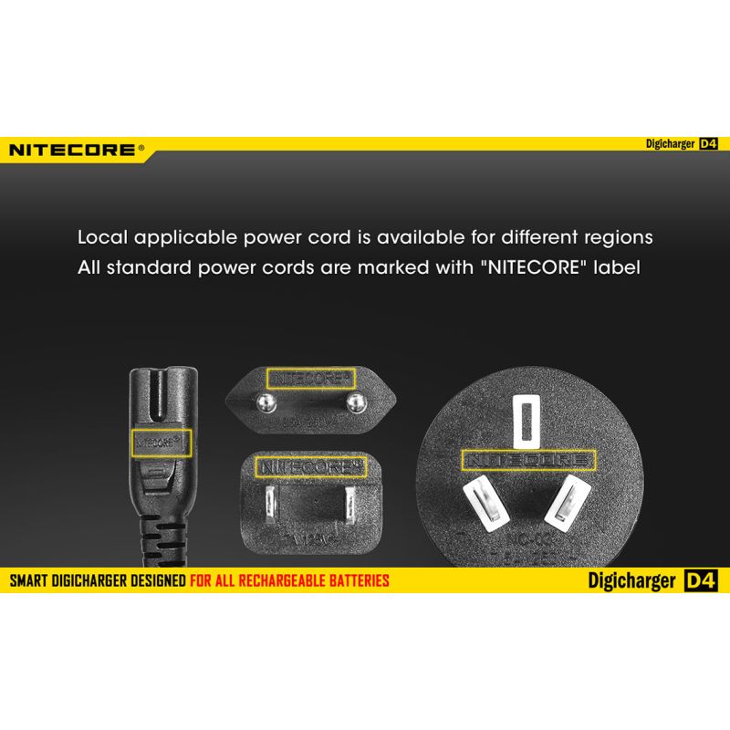 Nitecore D4 Digicharger LCD Display Bateria Nitecore Carregador Inteligente 2.0 Fit Li-ion 18650 14500 16340 26650