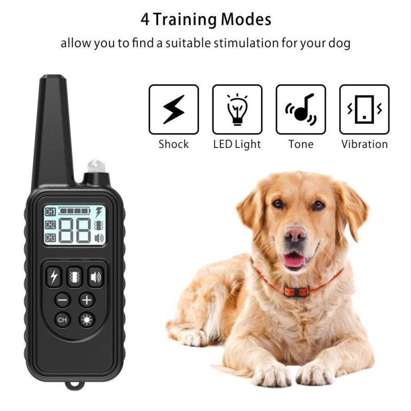 2019 Novo 800m Elétrico Dog Treinando Collar Pet Controle Remoto Impermeável Recarregável Com Display LCD para Todos Tamanho Tamk-Stop Collars