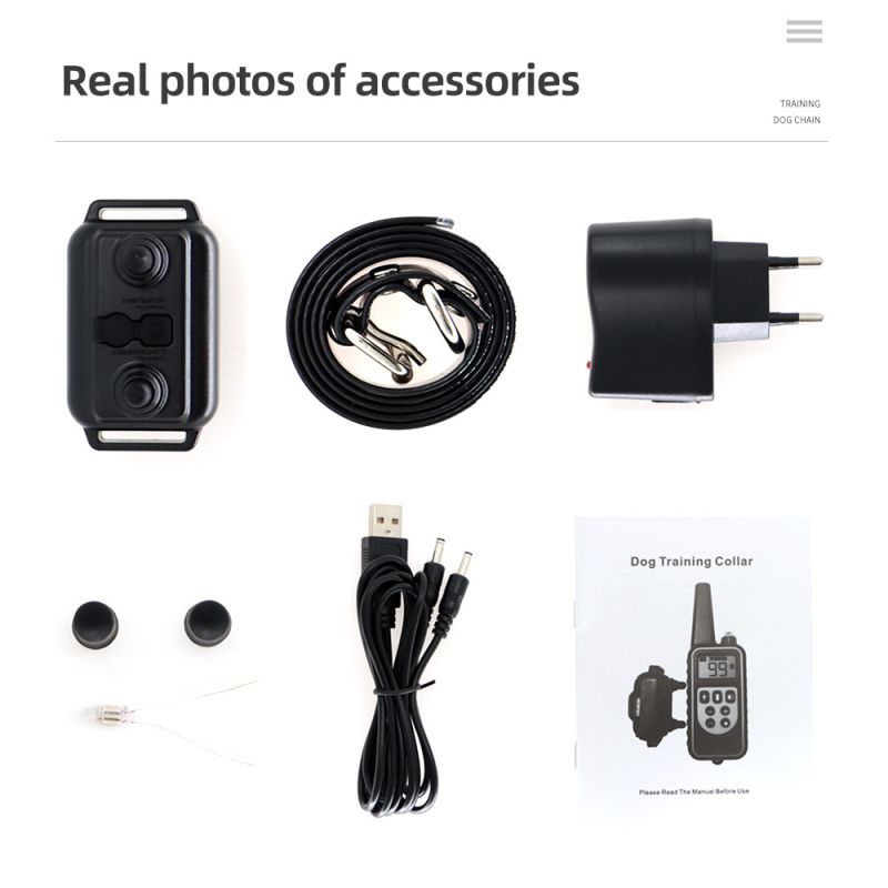 800m coleira de treinamento para cães dispositivo de treinamento para cães IP7 à prova d'água controle remoto para animais de estimação coleira recarregável para cães