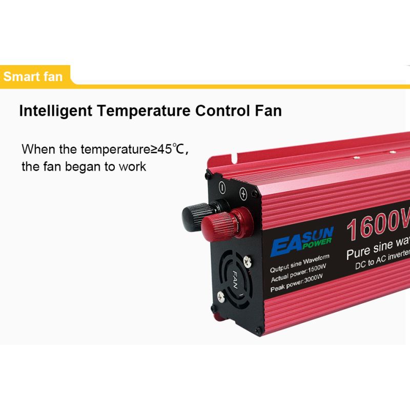 Inversor de onda senoidal pura 3000W 2200W 1600W 1000W Tensão DC 12V 24V para AC 110V 220V Transformador de Energia Inversor Solar