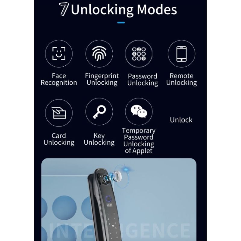 3D Face Smart Door Lock Security Camera Monitor with Intelligent Fingerprint Modern Home Security System