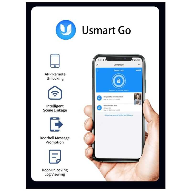 3D Face Smart Door Lock Security Camera Monitor with Intelligent Fingerprint Modern Home Security System