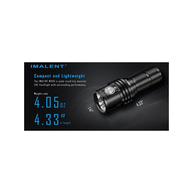 Imalent MS03 XHP70 2º LED 13000 Lumens 324 Metros 21700 Bateria Lanterna EDC