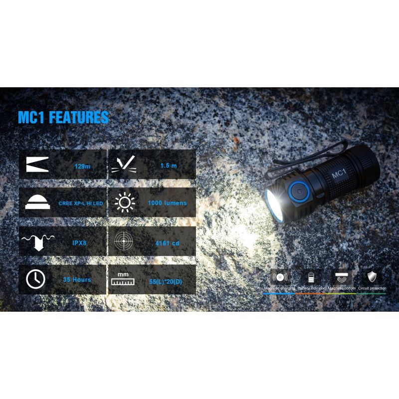 TrustFire MC1 Baton XP-L Oi 1000 Lumens LED compacto mini edc lanterna keychain tocha