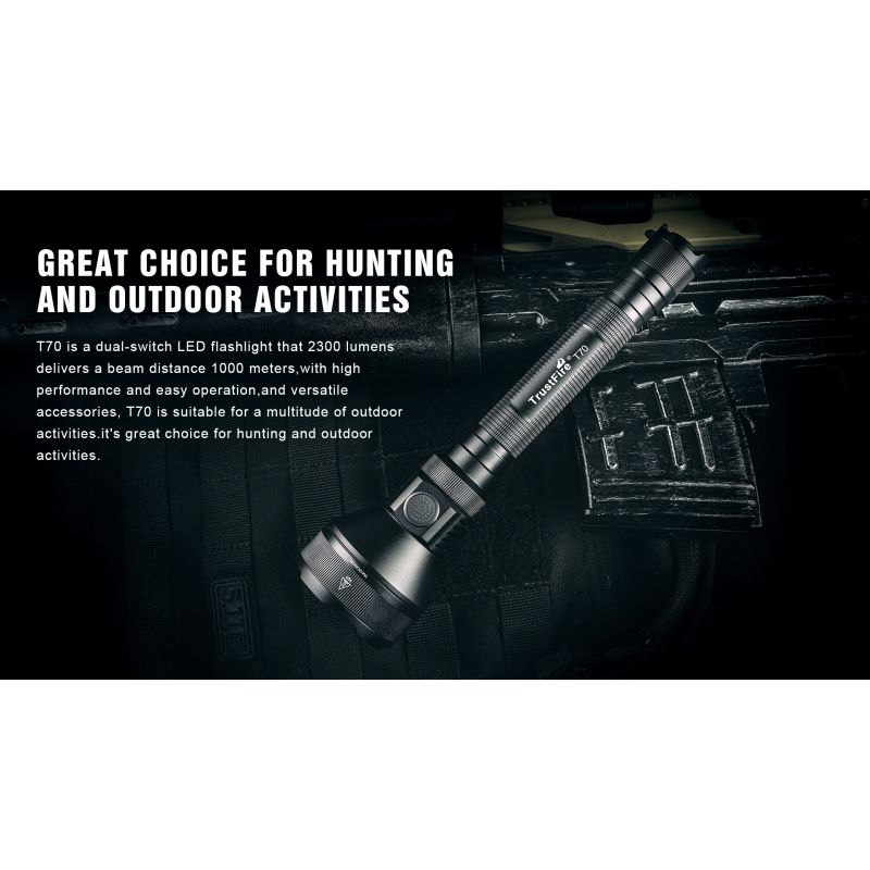 TrustFire T70 Kit XHP35 Oi 1000 metros 2300Lumens de alta potência recarregável lanterna LED