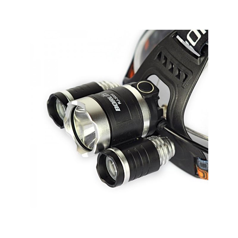 BORUIT RJ-3000 LED farol t6 luz branca e 2 x xpe r5 luz verde led farol