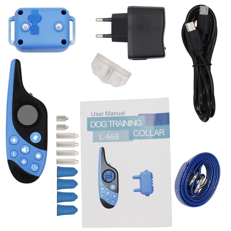 2021 Novo 500m Elétrico Cão Treinamento Colares Pet Remoto Recarregável Recarregável com Display LCD para Todo Som Choque Vibração Som