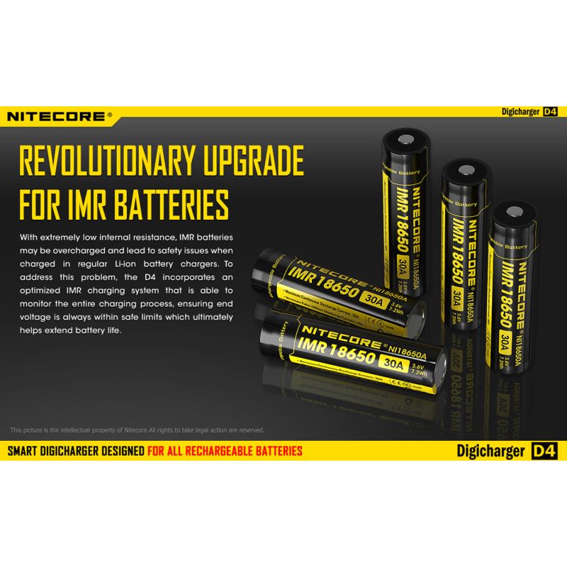 Nitecore D4 Digicharger LCD Display Bateria Nitecore Carregador Inteligente 2.0 Fit Li-ion 18650 14500 16340 26650