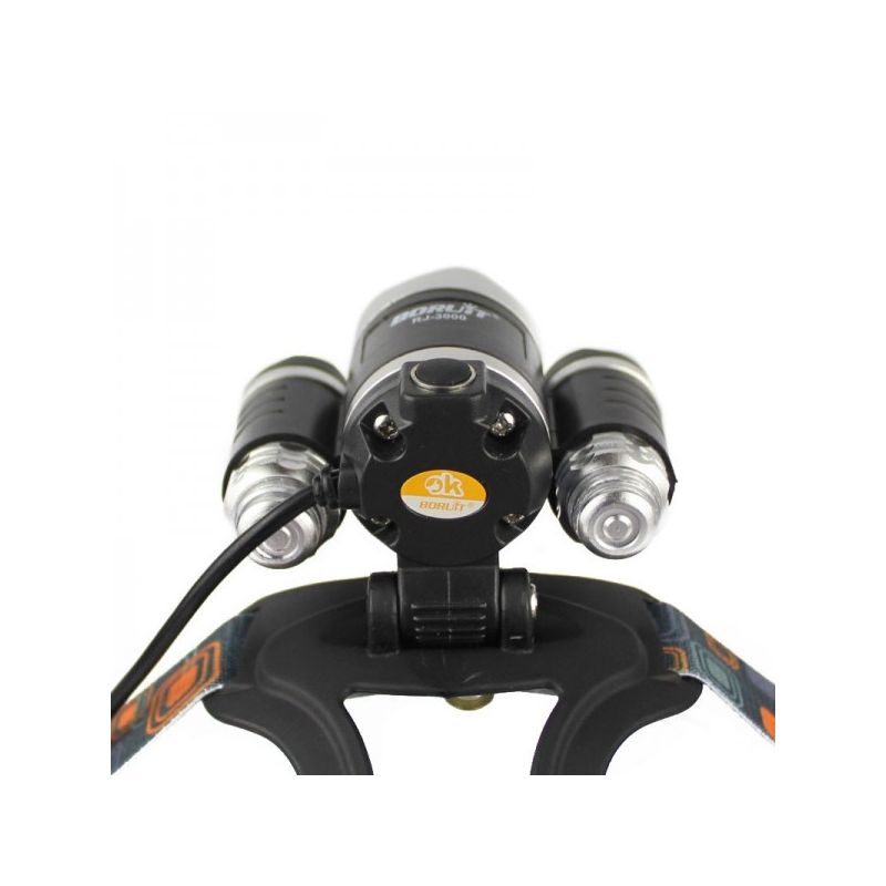 BORUIT RJ-3000 LED farol t6 luz branca e 2 x xpe r5 luz verde led farol