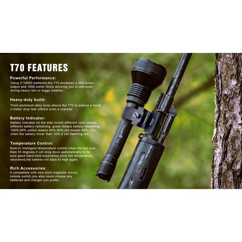 TrustFire T70 Kit XHP35 Oi 1000 metros 2300Lumens de alta potência recarregável lanterna LED