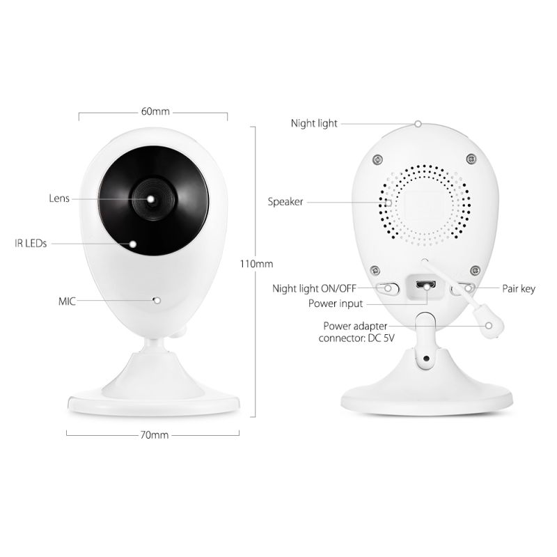 SP880 Wireless Video Color Baby Monitor com 2.4inches LCD 2 Way Audio Talk Night Vision Visão de Vigilância Câmera de Segurança Babá