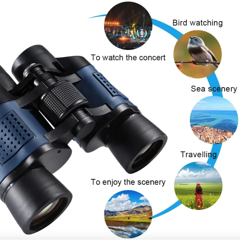 60x60 BAK4 Binoculars Powerful HD Optical Telescope for Birdwatching Hiking Sports Portable Adventure Gear