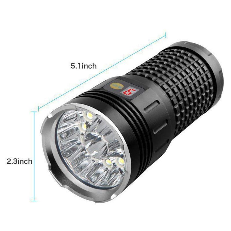 Sky Ray 18xT6 4 Modos 15000 Lumen Recarregável USB Tipo-C LED Lanterna