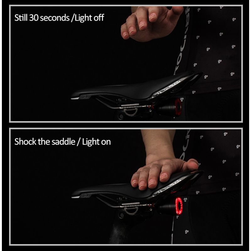 ROCKBROS Q5 bicicleta inteligente com sensor de freio automático IPx6 à prova d'água LED carregamento ciclismo lanterna traseira para bicicleta