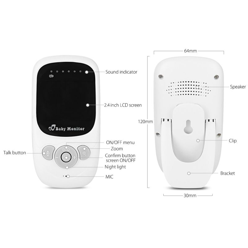 SP880 Wireless Video Color Baby Monitor com 2.4inches LCD 2 Way Audio Talk Night Vision Visão de Vigilância Câmera de Segurança Babá