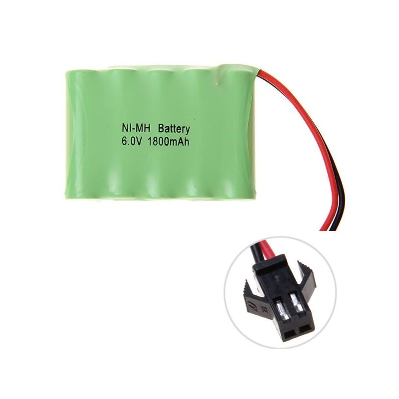 Eco-Friendly 6V 1800mAh Ni-MH SM Plug Rechargeable Battery Pack for Toys and Remote-Controlled Vehicles