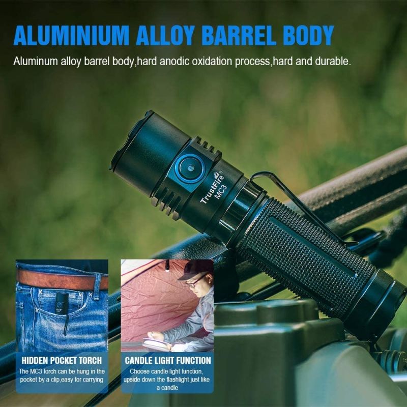 TrustFire MC3 XHP50 2500 Lumens LED Lanterna USB Magnetic Charging Torch 21700 Luz Recarregável IP68 À Prova D 'Água EDC Lâmpada Handheld Luzes de trabalho