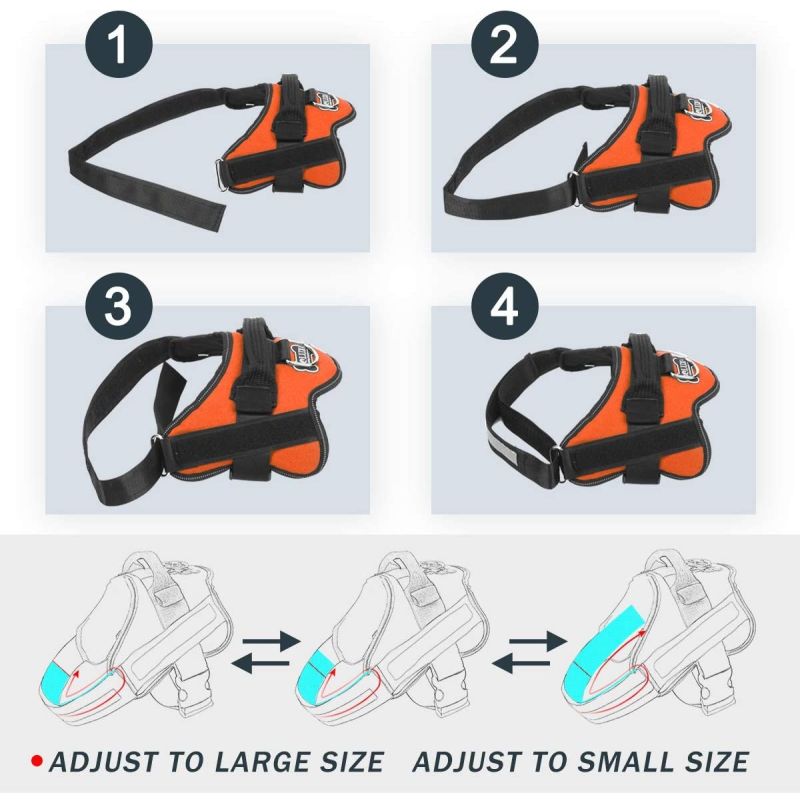 Arnês do cão, sem-puxar o colete de estimação ajustável reflexivo reflexivo com alça para caminhada ao ar livre