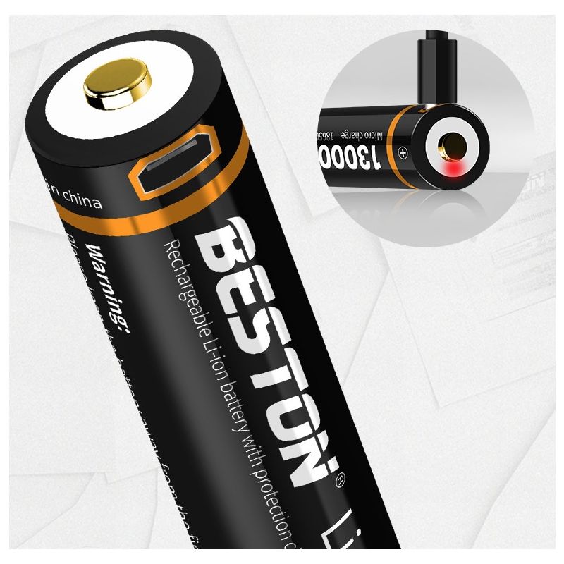 BESTON 18650 3,7 V 3500 mAh bateria de lítio recarregável Micro USB
