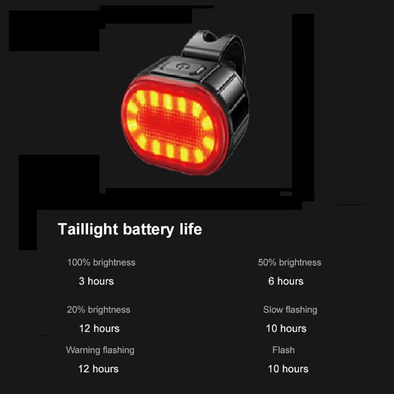 Lâmpada USB recarregável para bicicleta à prova d'água branca frontal para bicicleta / luz traseira vermelha para bicicleta