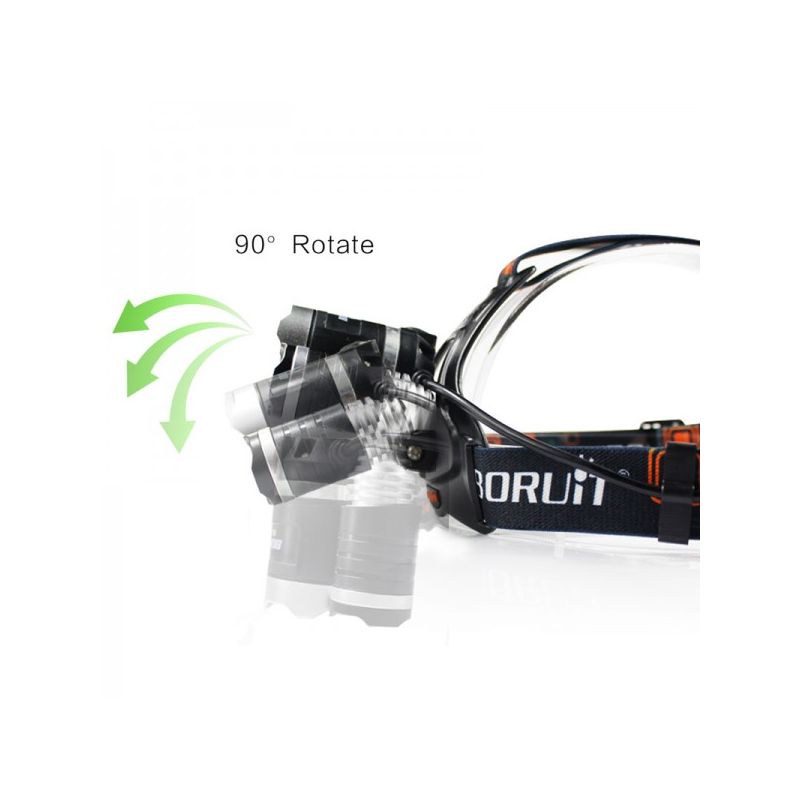 BORUIT RJ-3000 LED farol t6 luz branca e 2 x xpe r5 luz verde led farol