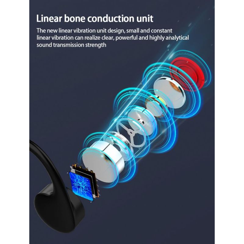 Fones de ouvido de natação de condução óssea 16 GB IP68 à prova d'água compatível com Bluetooth fone de ouvido sem fio MP3 player de música esportivo fone de ouvido