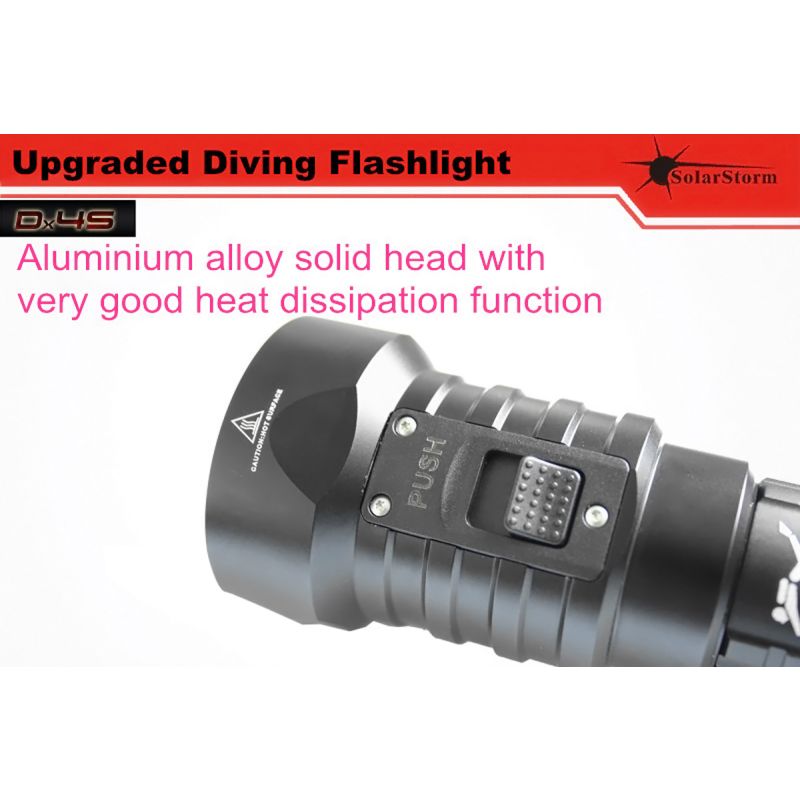 SolarStorm DX4S 4xU2 3200-Lumen LED lanterna de mergulho
