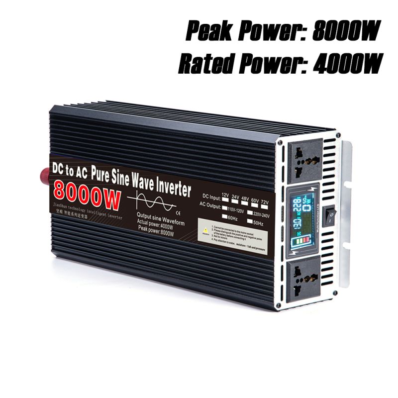 Pure Sine Wave Inverter 3000W to 8000W for RV DC 12V 24V to AC 110V 220V High-Quality Compact Energy System