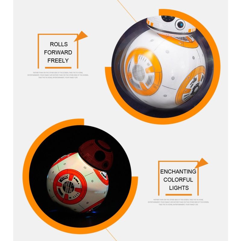 Atualizar 20.5cm Controle Remoto Robô BB-8 Ball RC Inteligente Robô 2.4G BB8 Com Ação Som Figura BB-8 Presente Brinquedos Para Crianças