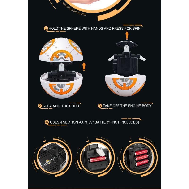 Atualizar 20.5cm Controle Remoto Robô BB-8 Ball RC Inteligente Robô 2.4G BB8 Com Ação Som Figura BB-8 Presente Brinquedos Para Crianças