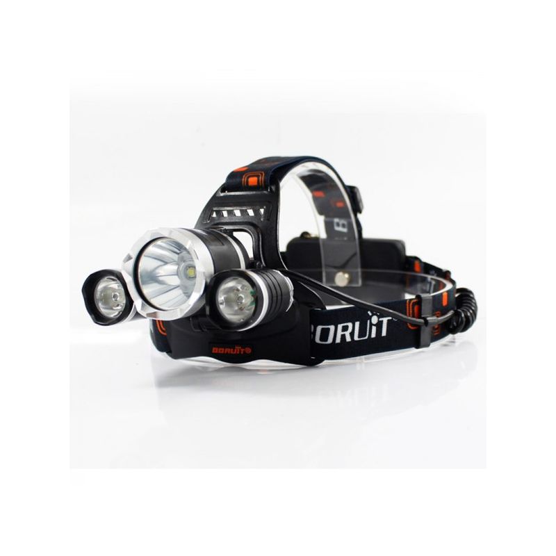 BORUIT RJ-3000 LED farol t6 luz branca e 2 x xpe r5 luz verde led farol